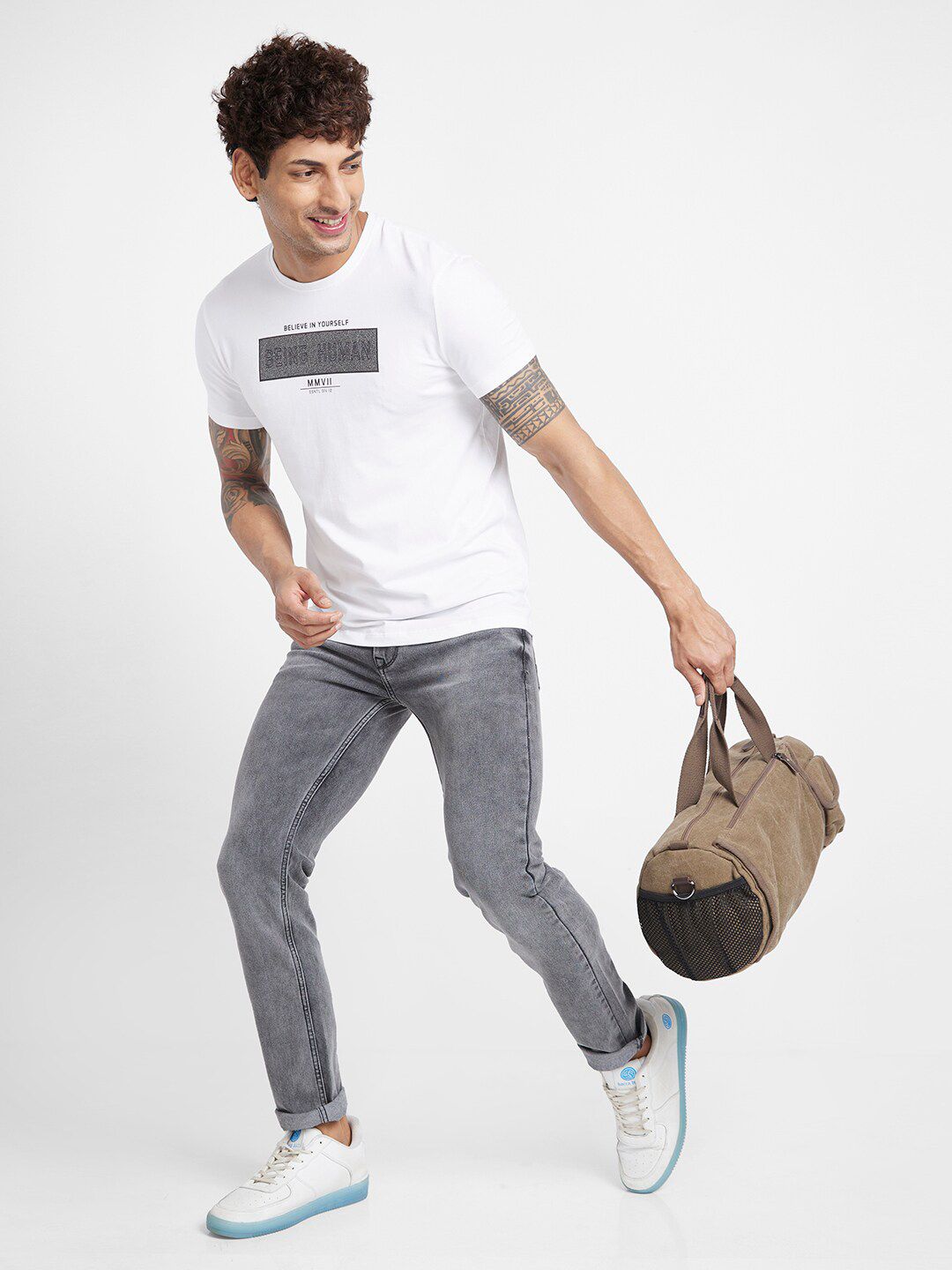 Being Human Typography Printed Regular Fit T-shirt