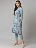 W Women Geometric Printed Acrylic A-Line Kurta