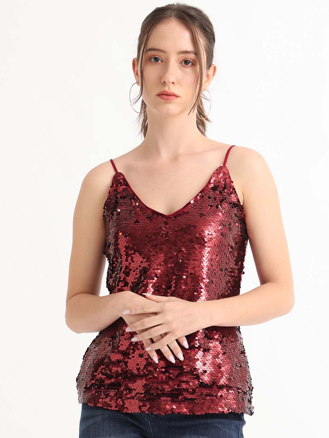 RAREISM Embellished Shoulder Straps Top