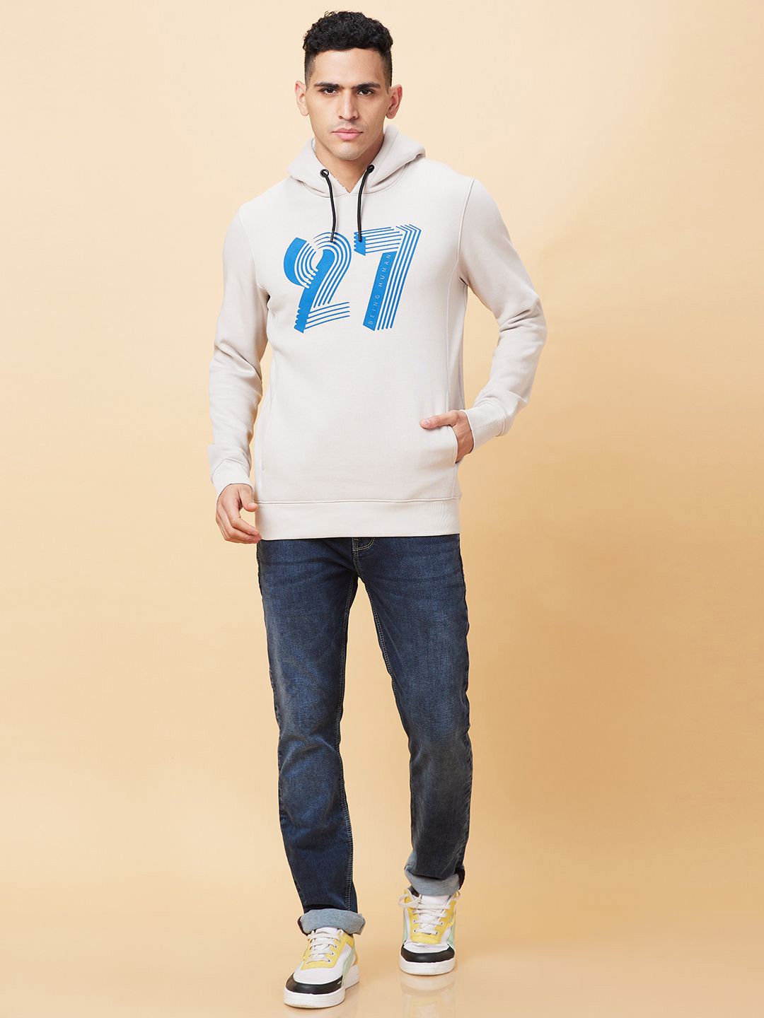 Being Human Printed Hooded Sweatshirt