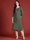 Anouk Solid A-Line Kurta