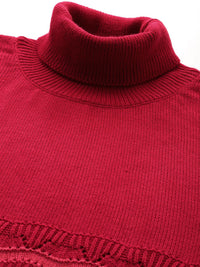 all about you Acrylic Open Knit Striped Pullover