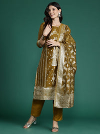 Indo Era Women Ethnic Motifs Woven Design Kurta with Trousers & With Dupatta
