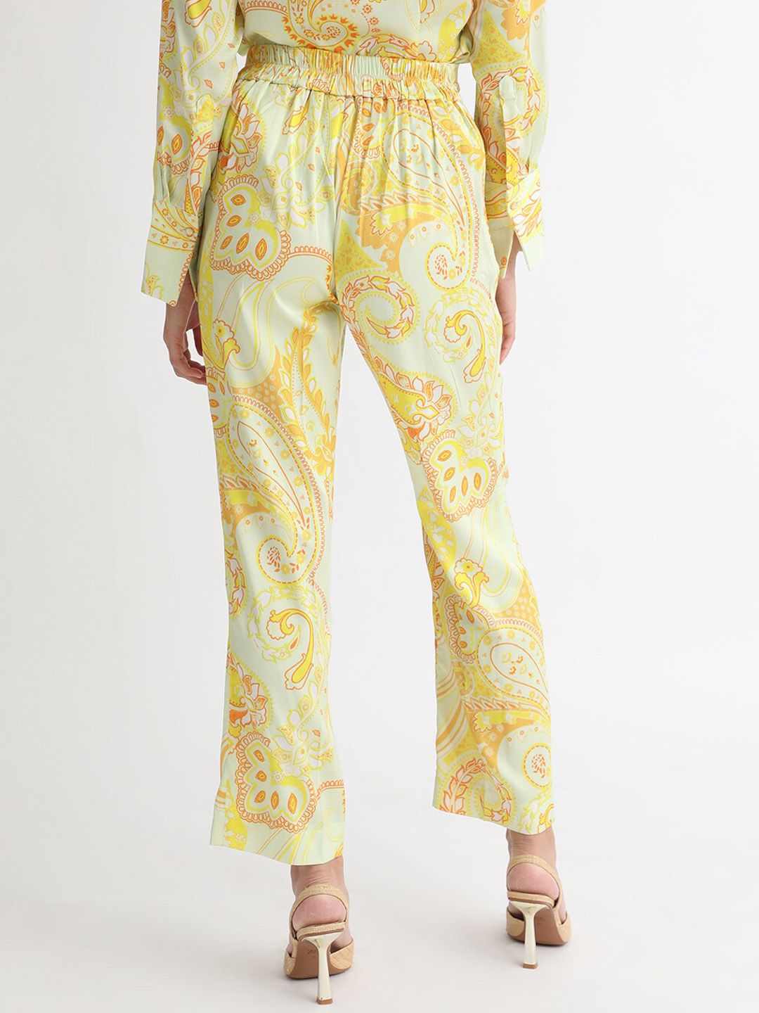 RAREISM Women Paisley Print Satin Trousers