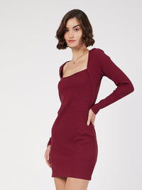 SASSAFRAS Square Neck Sheath Mini Dress