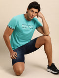 Being Human Men Blue Brand Logo Printed Pure Cotton T-shirt