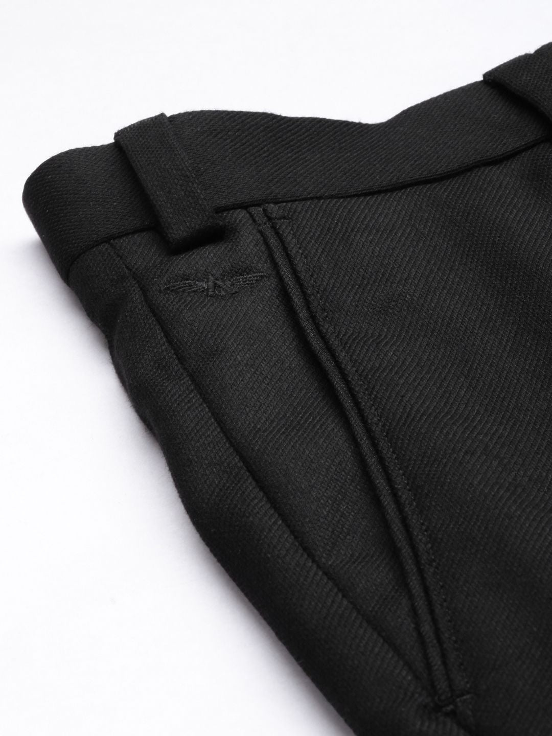 Park Avenue Men Black Smart Fit Low-Rise Formal Trousers