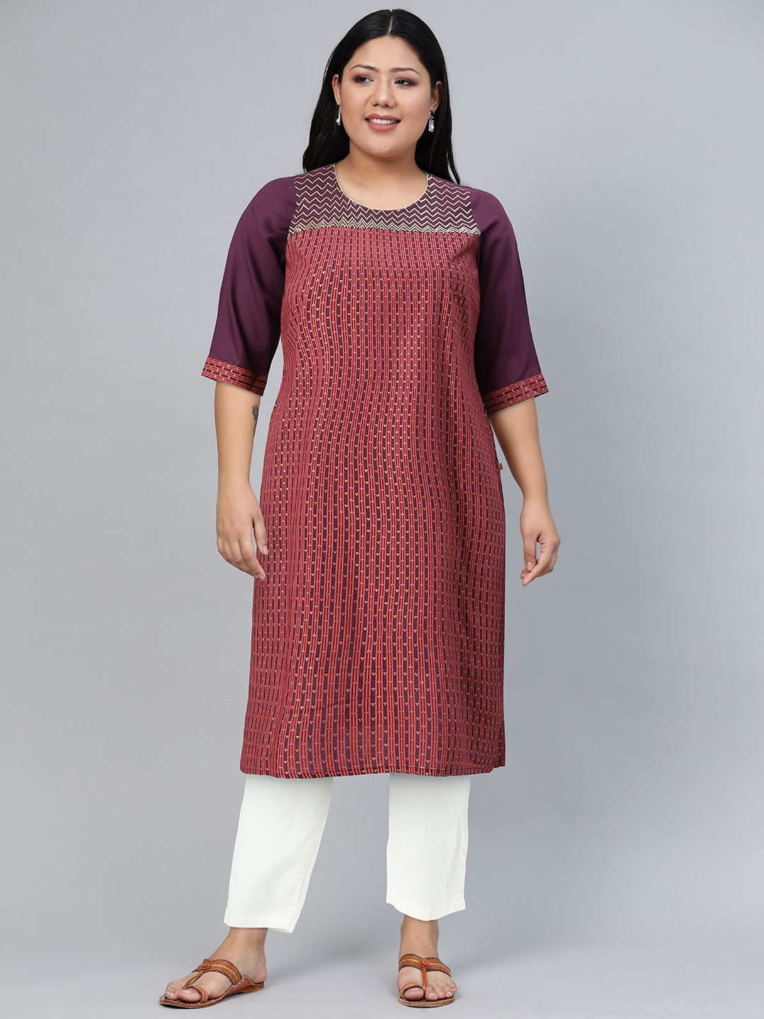 AURELIA Festive Geometric Print Kurta