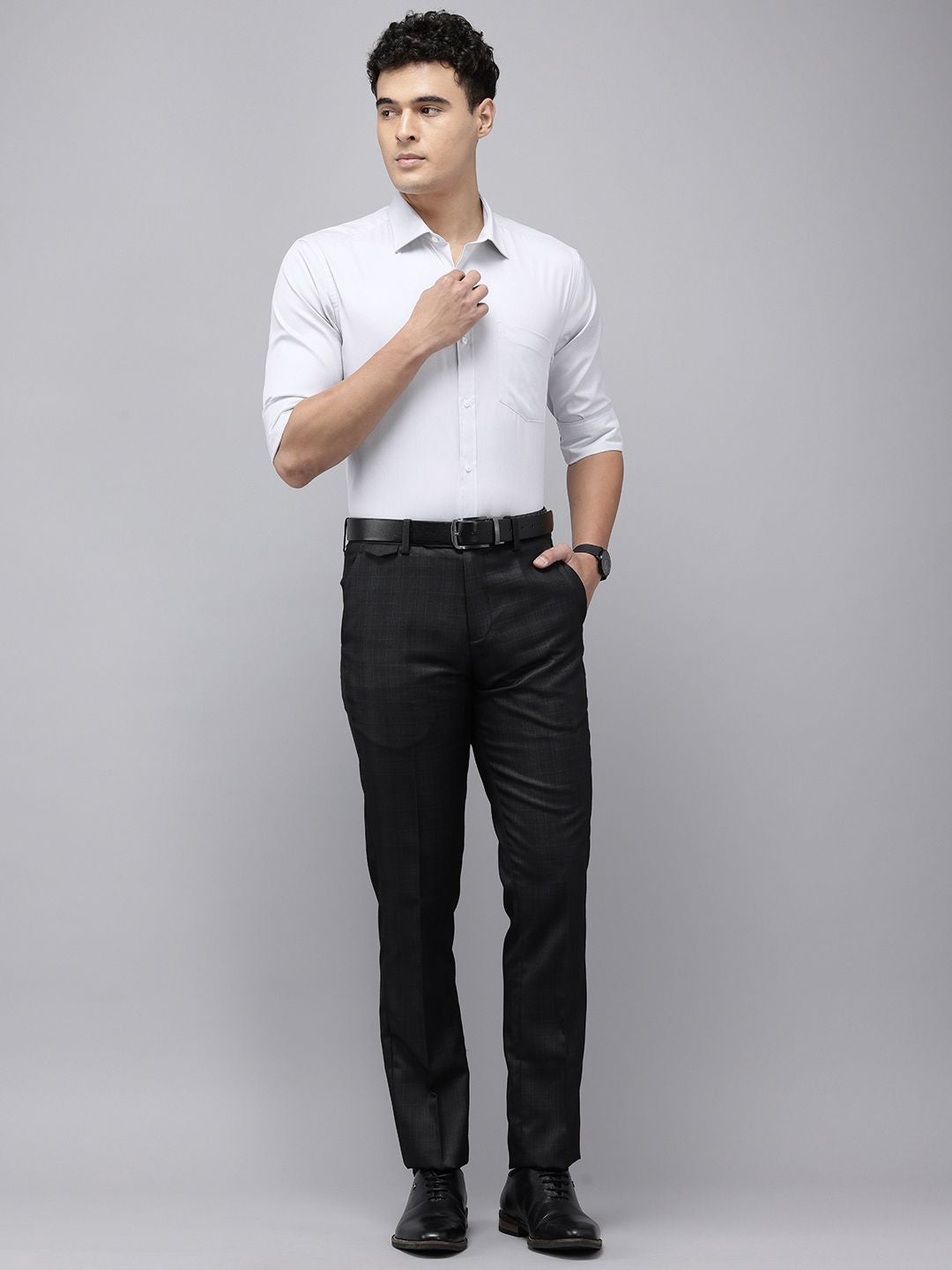 Park Avenue Slim Fit Geometric Self Designed Formal Shirt