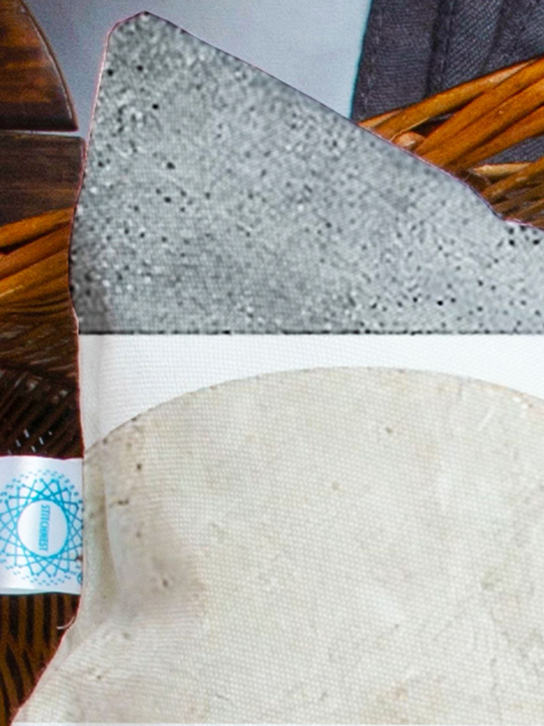 STITCHNEST Black & Green Set of 5 Geometric Round Cushion Covers