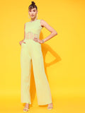 STREET 9 Women Lime Green Solid Corset Jumpsuit
