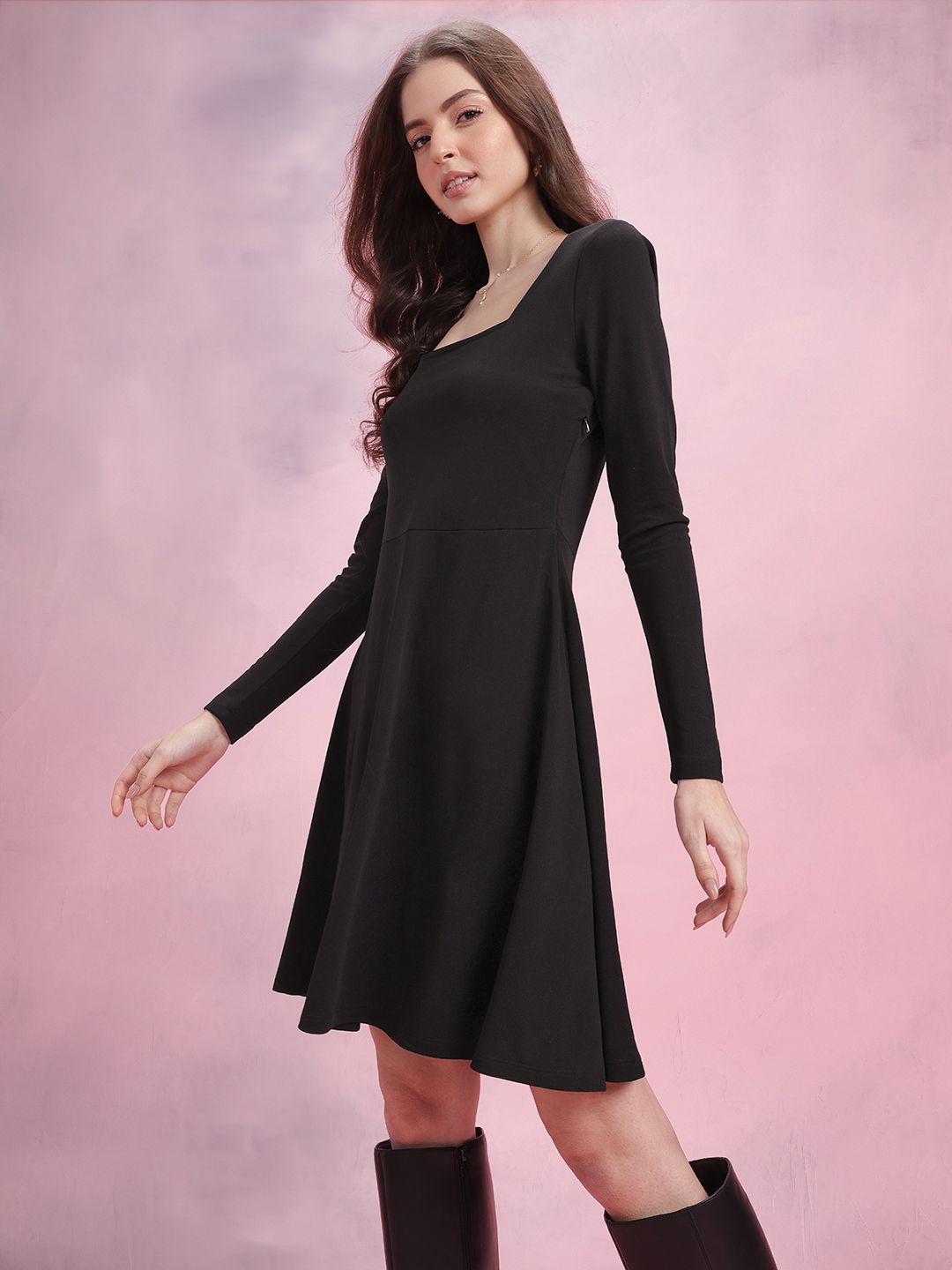 DressBerry Square Neck A-Line Dress