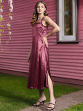 DressBerry Satin A-Line Midi Dress