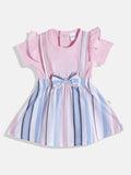 Moms Love Infant Girls Print Bow Detail Pleated Fit & Flare Dress