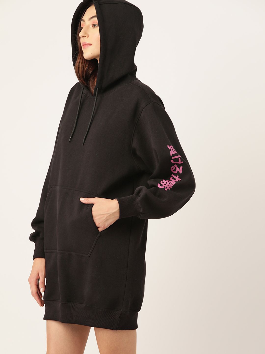 DressBerry Women Printed Hooded Jumper Dress