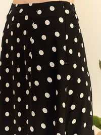 Berrylush Polka Dots Printed High Rise A-line Midi Skirt