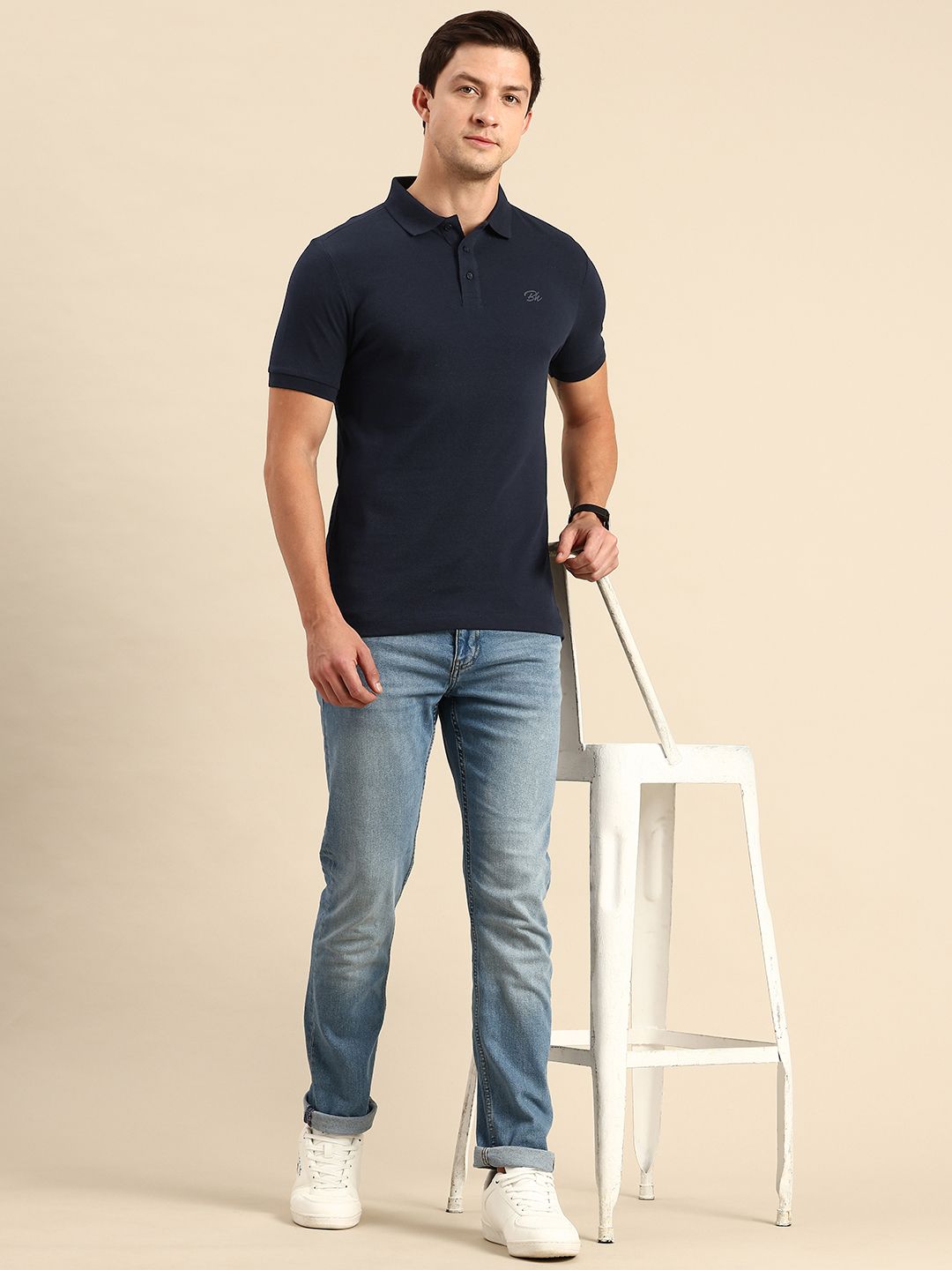 Being Human Polo Collar Pure Cotton T-shirt