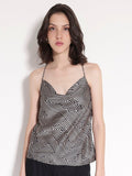 RAREISM Printed Shoulder Straps Cotton Styled Back Top