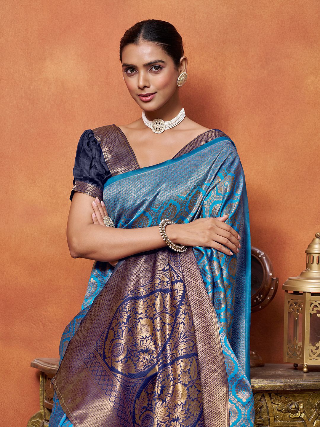 KALINI Woven Design Zari Banarasi Saree