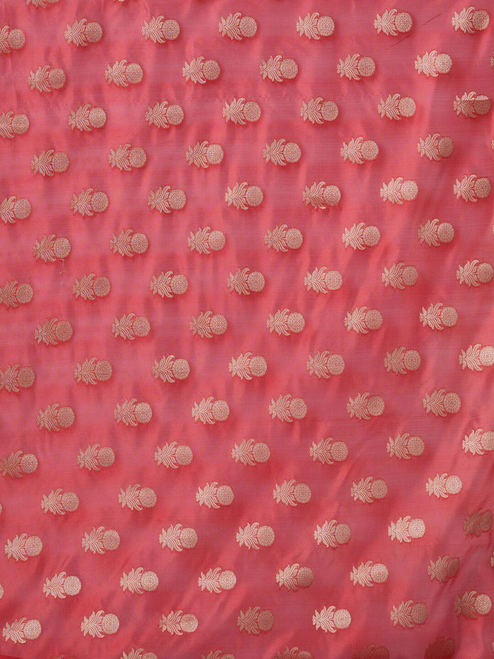 Saree mall Red & Gold-Toned Woven Design Organza Bagh Sarees