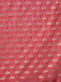 Saree mall Red & Gold-Toned Woven Design Organza Bagh Sarees