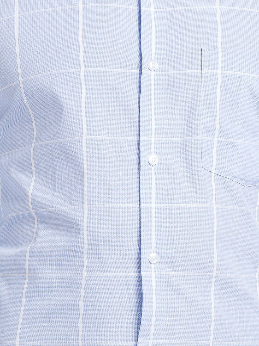 Park Avenue Slim Fit Windowpane Checked Organic Cotton Formal Shirt