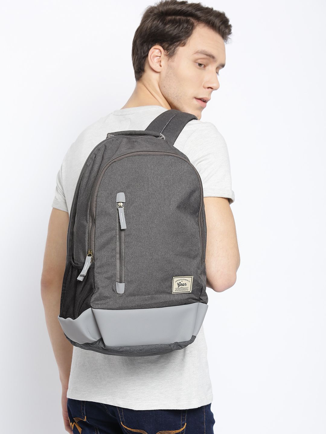 Gear Unisex Charcoal Grey Solid Backpack