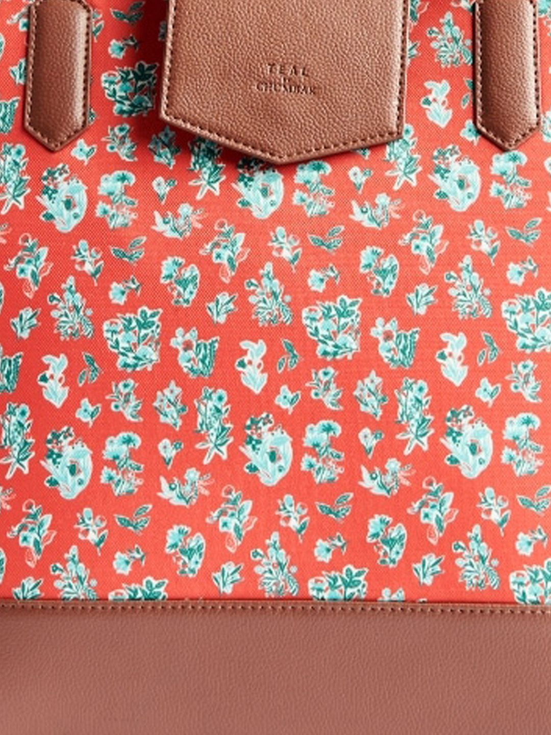 TEAL BY CHUMBAK Floral Printed Oversized Shopper Shoulder Bag