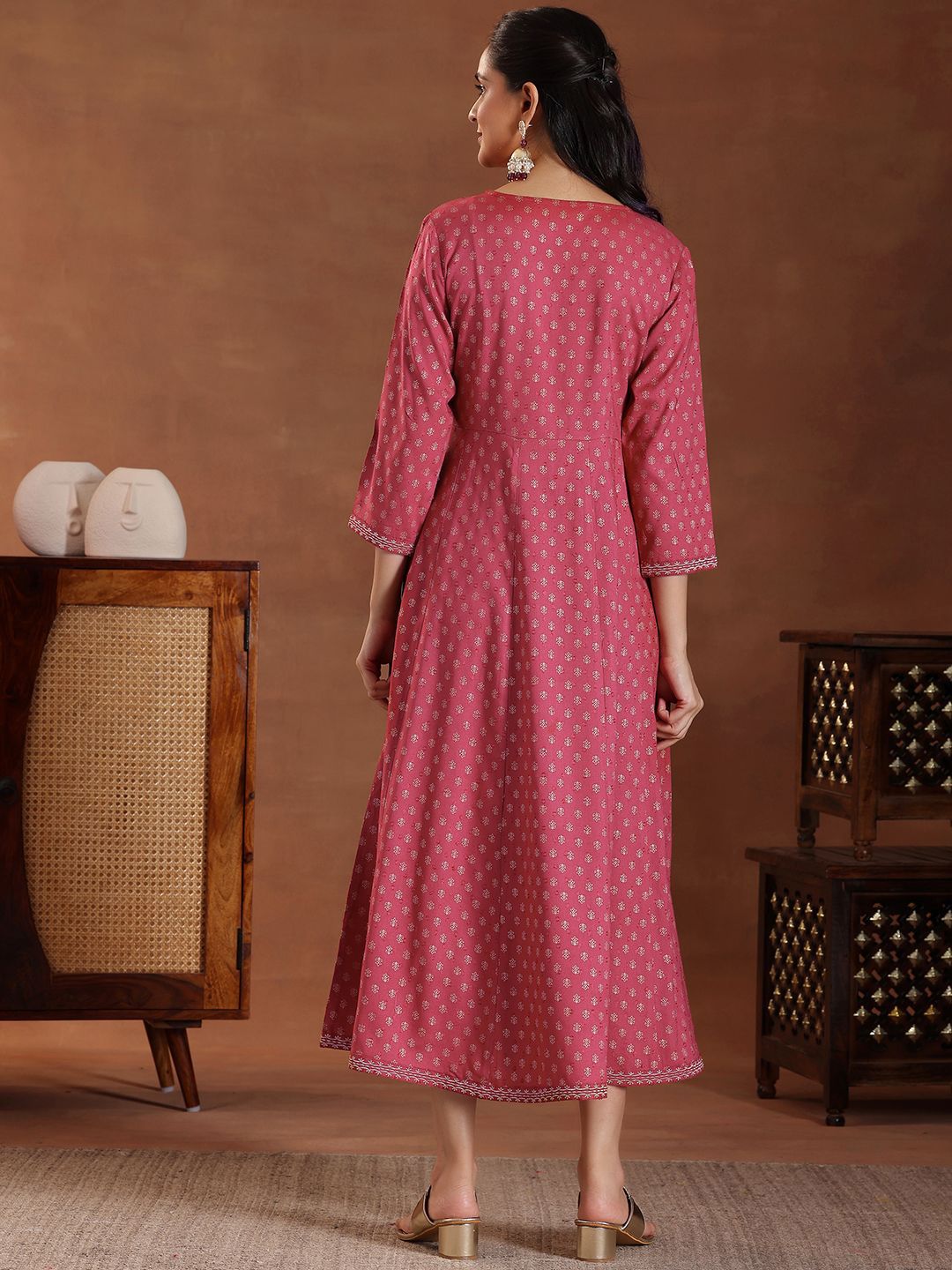 Libas Ethnic Motifs Print A-Line Midi Dress