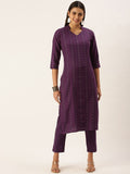 KALINI Geometric Printed Regular Kurta with Trousers