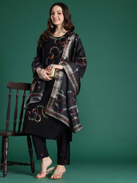 Indo Era Floral Embroidered Thread Work Kurta with Trousers & With Dupatta