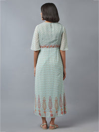 W Green Ethnic Maxi Dress