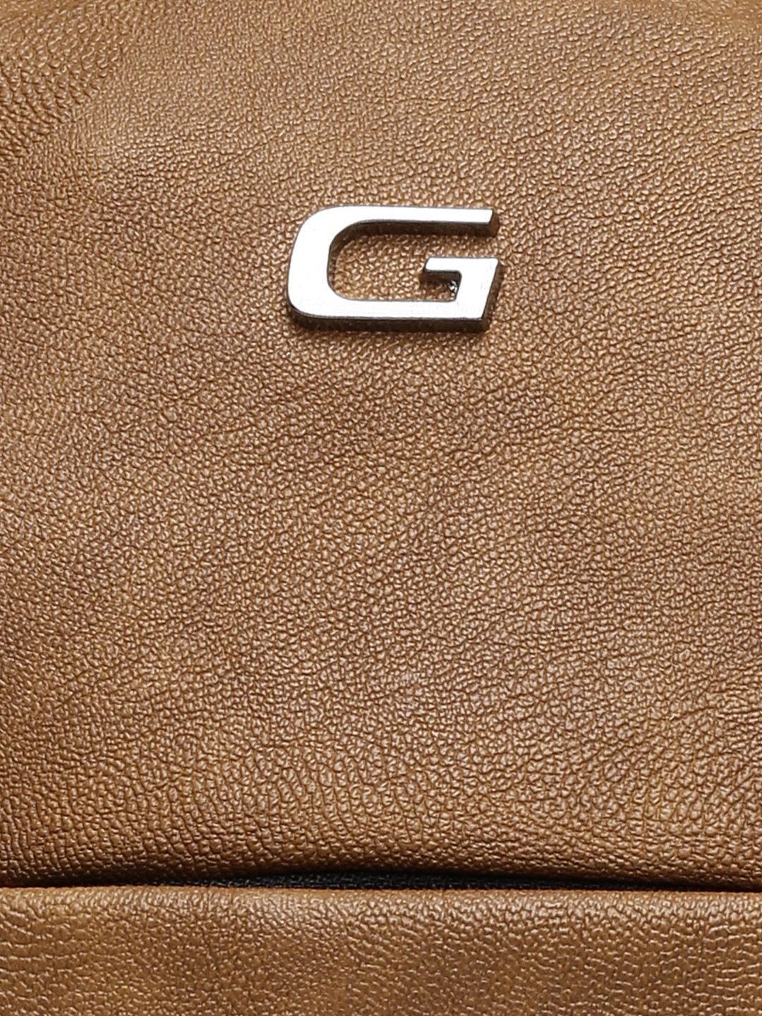 Gear Unisex Brown Faux Leather Solid Backpack