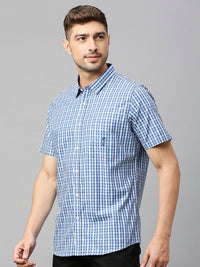 Thomas Scott Classic Slim Fit Gingham Checks Pure Cotton Casual Shirt