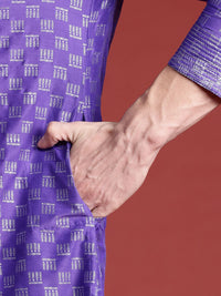 Anouk Men Geometric Printed Thread Work Kurta