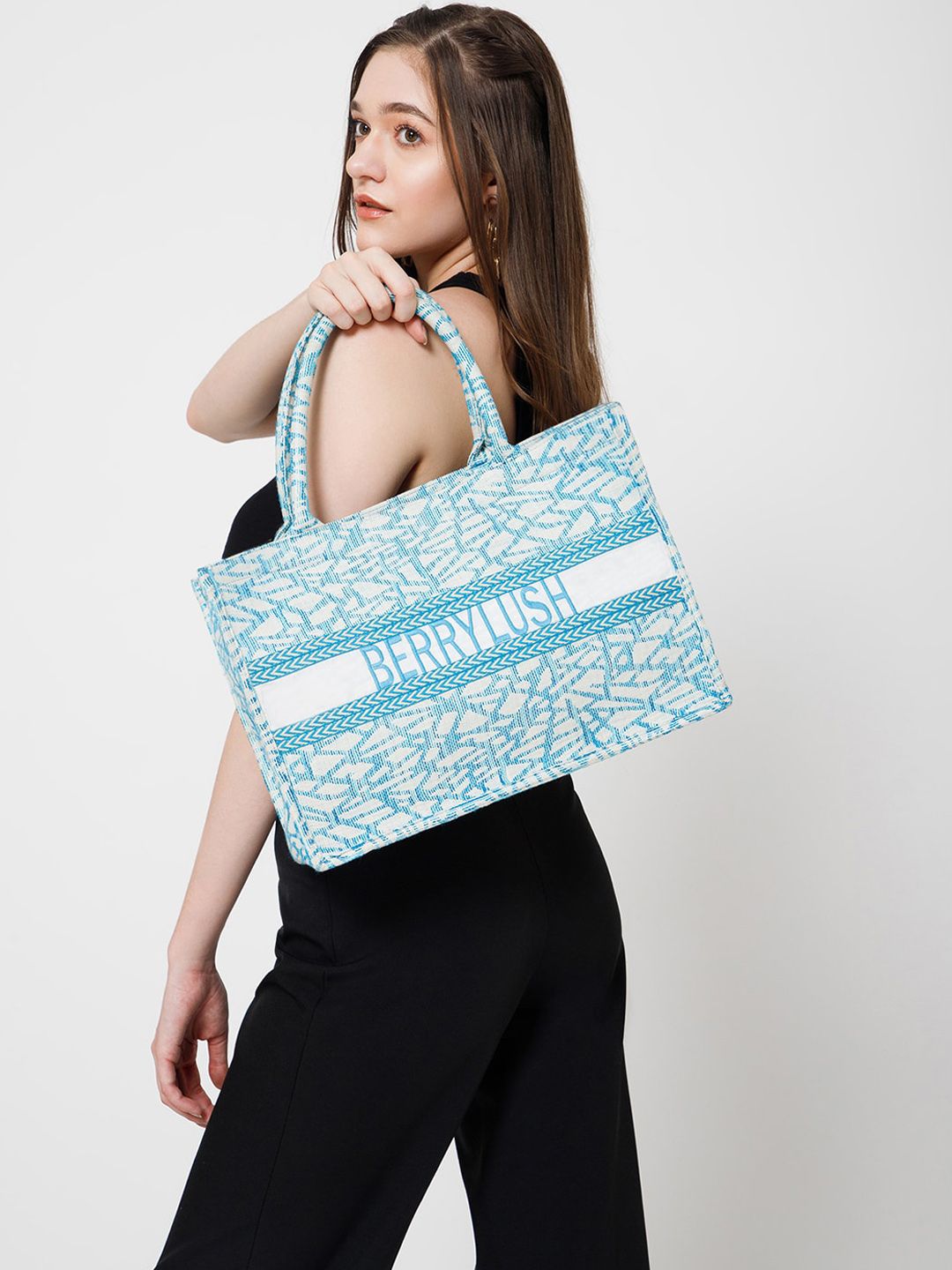 Berrylush Printed Structured Tote Bag