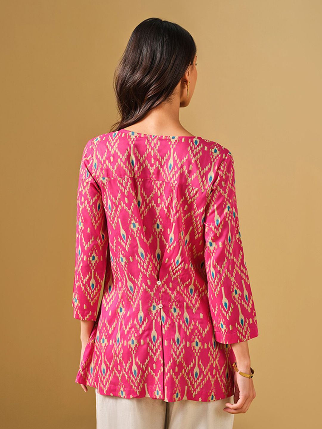 Global Desi Ethnic Motifs Printed A-Line Top