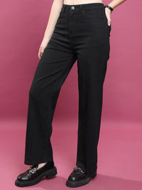 Basics By Tokyo Talkies Women Flared Clean Look Stretchable Jeans