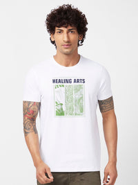 SPYKAR Graphic Printed Slim Fit Cotton T-Shirt