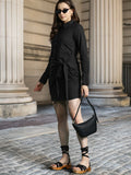 DressBerry Pure Cotton Wrap Tie-Up Shirt Mini Dress