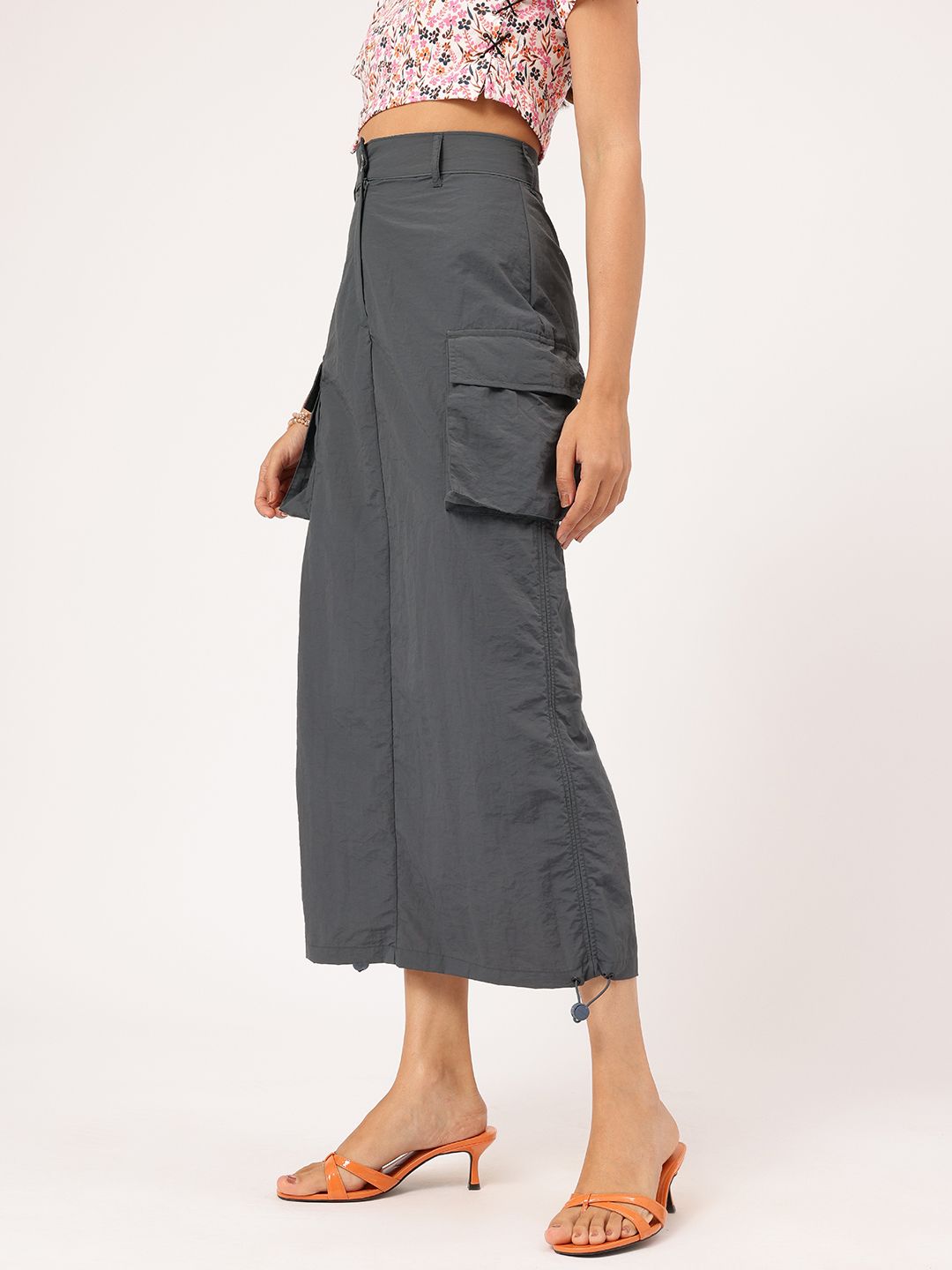DressBerry Boxy Pocket Straight Midi Skirt