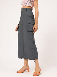 DressBerry Boxy Pocket Straight Midi Skirt