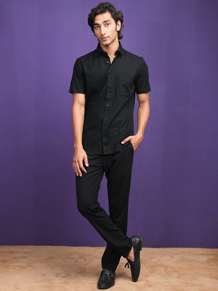 RARE RABBIT Men Darwin Slim Fit Opaque Cotton Shirt