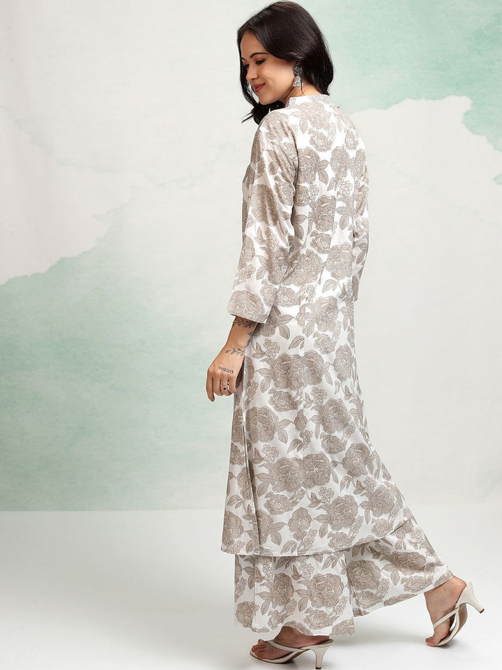 Vishudh Floral Printed Panelled Kurta with Palazzos