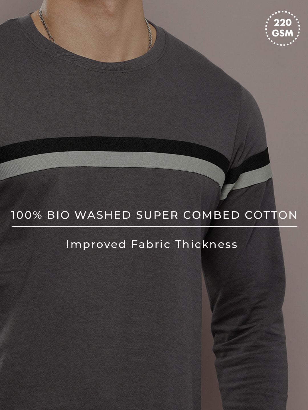 DILLINGER Men Striped Pure Cotton T-shirt