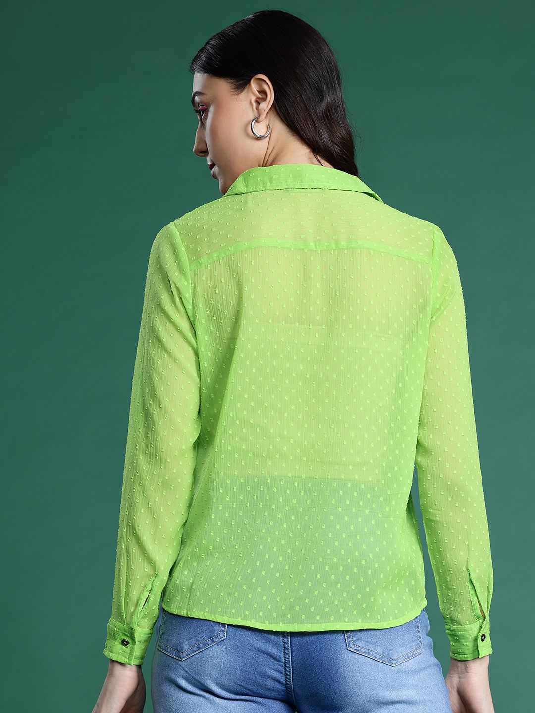 DressBerry Dobby Sheer Casual Shirt