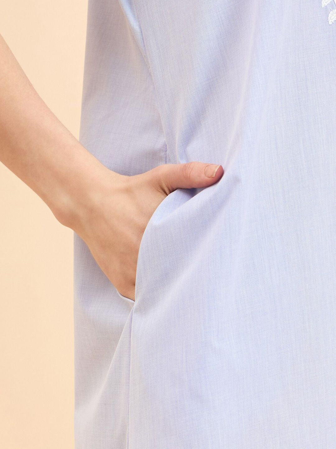 Sweet Dreams Blue Printed Maxi Nightdress