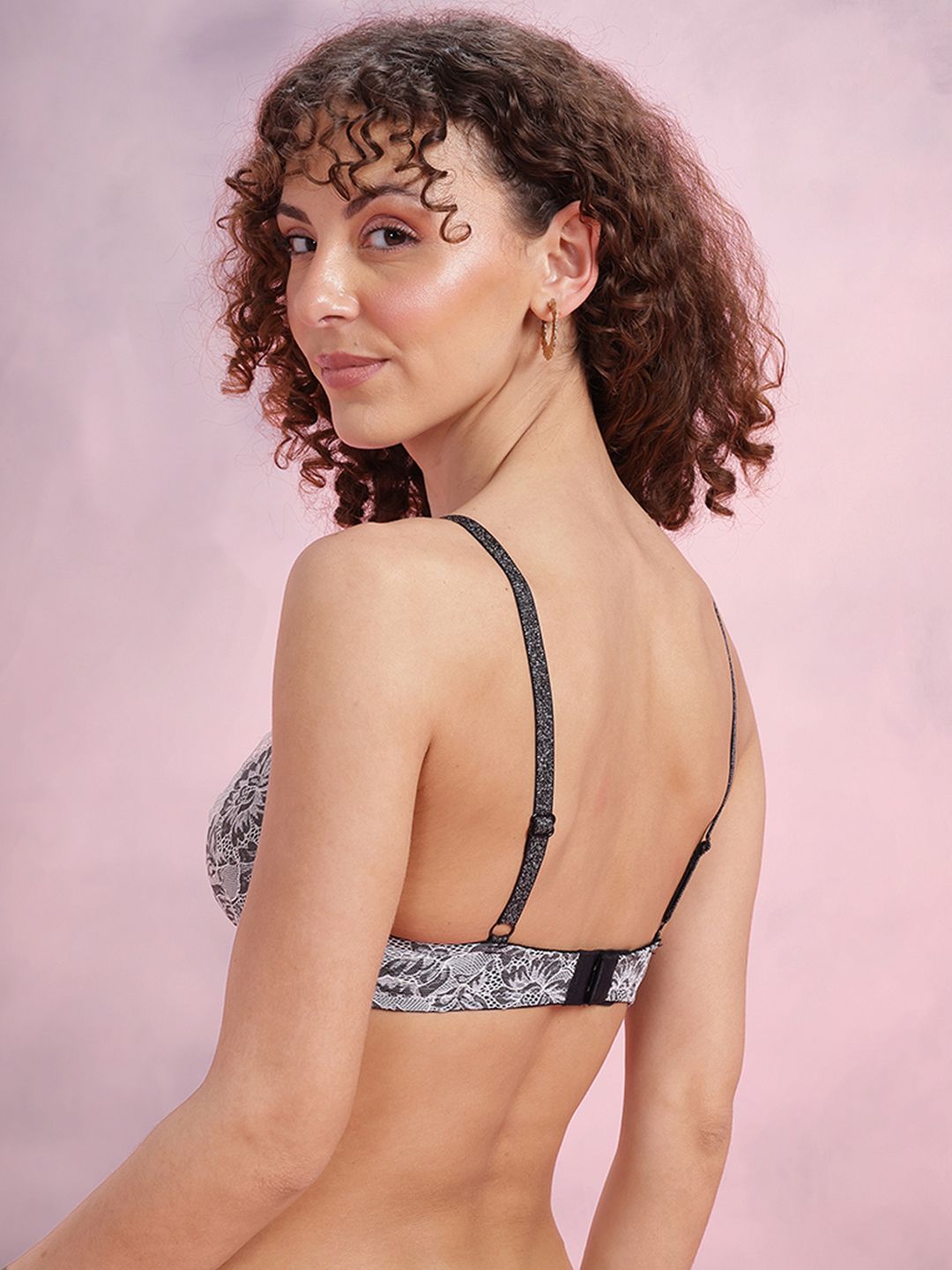 DressBerry Floral Self-Design Medium Coverage Lightly Padded T-shirt Bra DRM-DB-MK06D