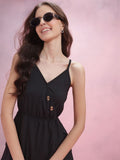 DressBerry Button Detailed Fit & Flare Dress