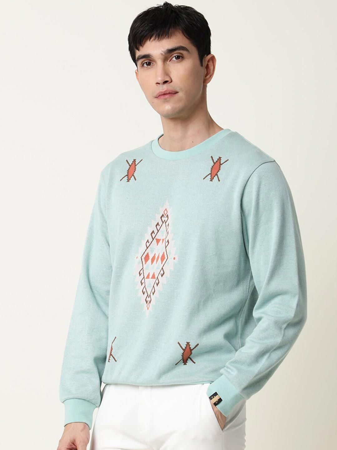 RARE RABBIT Men Aztec Printed Sweatshirt